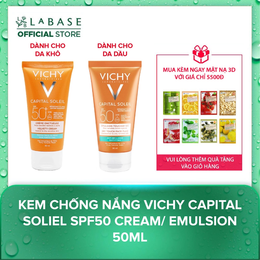 Kem chống nắng Vichy Capital Soliel SPF50 Cream/ Emulsion 50ml