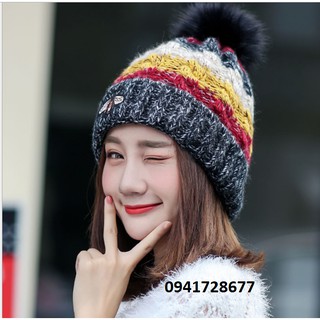 Mũ nón len dày nam nữ Bee