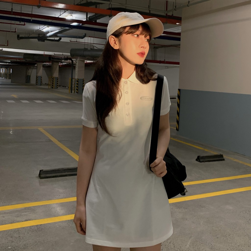 Usthebasic - Đầm nữ Basic Polo Tshirt Dress