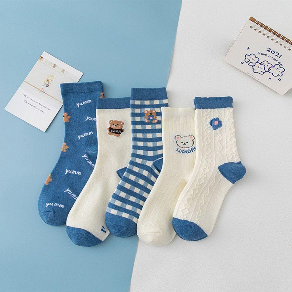 Tất Ngắn Harajuku In Hình Gấu Hoạt Hình Dễ Thương VANES1 Cho Nữ