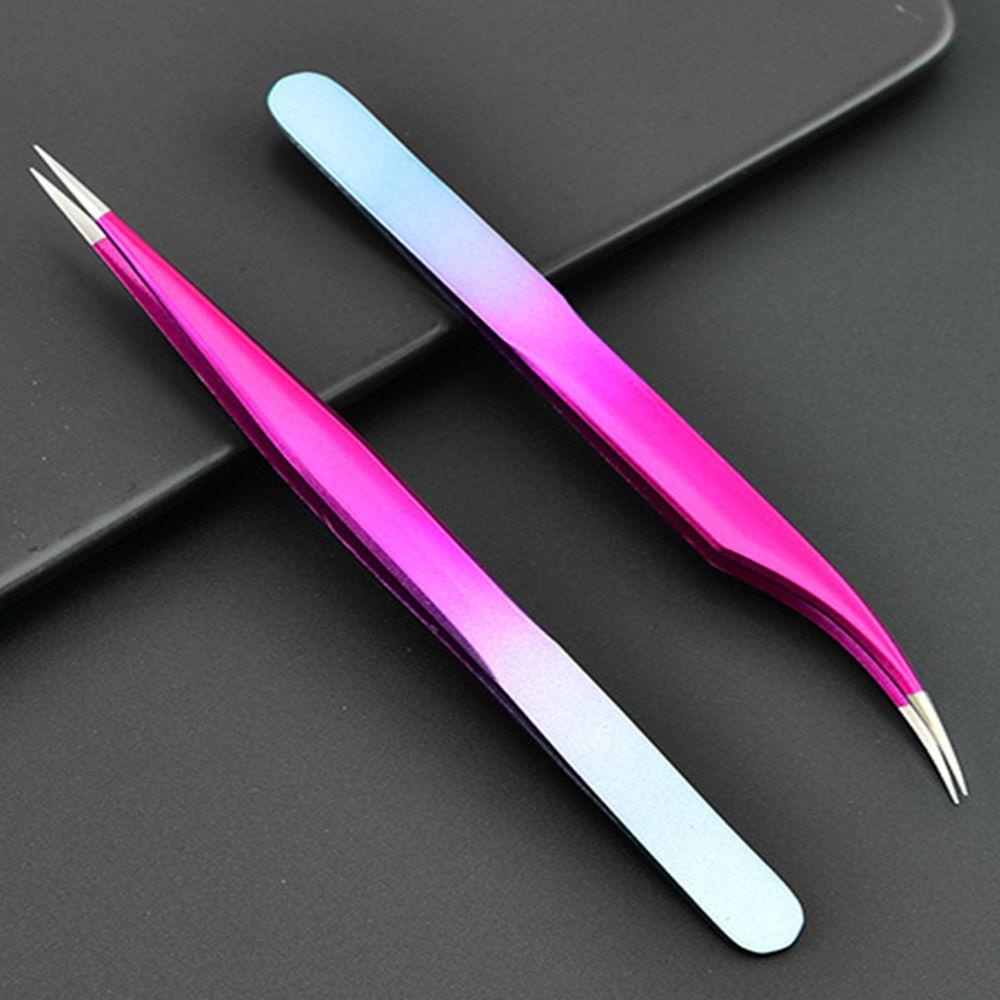 Nhíp Gắp Lông Mi Giả Bằng Thép Không Gỉ Hai Màu Sắc Tuyến Tính