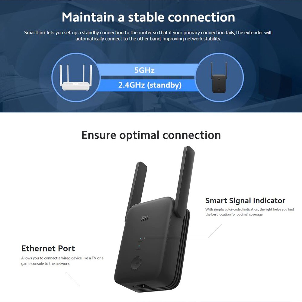 Thiết bị mở rộng WiFi Xiaomi MI AC1200 RA75 5Ghz phiên bản mới | BigBuy360 - bigbuy360.vn