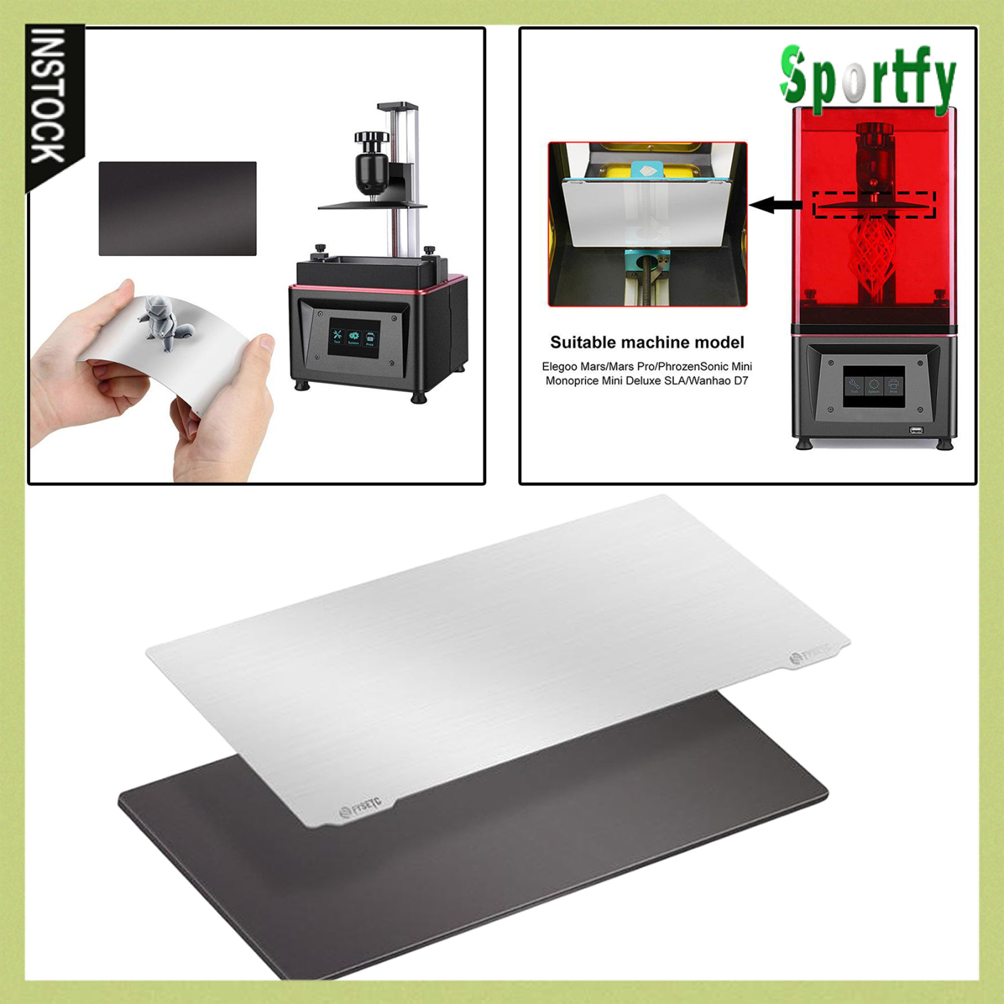 Sportfy Flexible Steel Plate + Magnetic Sheet Base for Photon 135x80mm 135 X 75mm