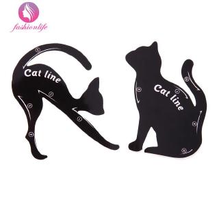 Pro 2pcs/Set Cat Eyeliner Stencil Makeup Eyebrow Models Stamp Template Card
