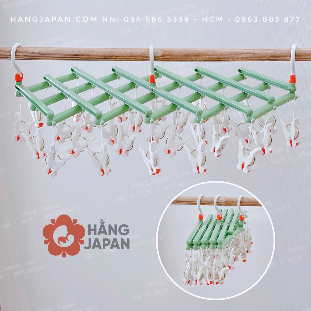 Móc Chùm Treo Quần Áo Cho Bé Với 29 kẹp kiểu ZicZac có thể gấp gọn tiện lợi