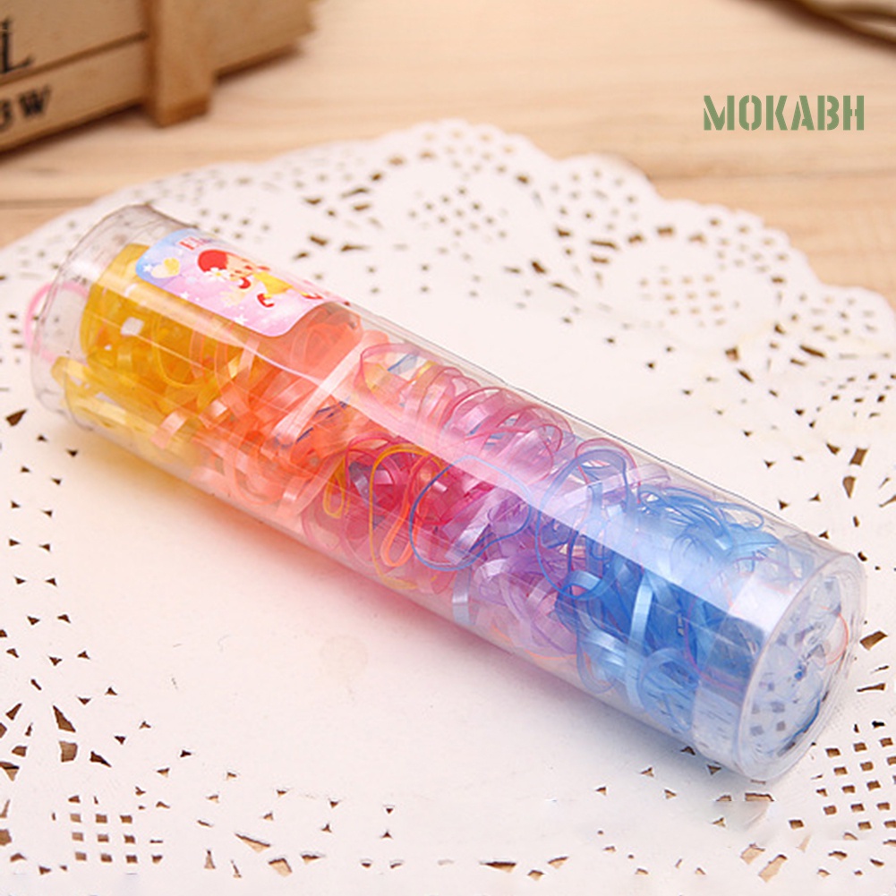 Set 220 Dây Thun Buộc Tóc Nhiều Màu Sắc Dùng Một Lần Dành Cho Bé Gái