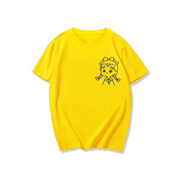 NRVP Áo thun trơn tay ngắn cổ tròn in họa tiết hoạt hình thời trang cho bé 3-11 tuổi