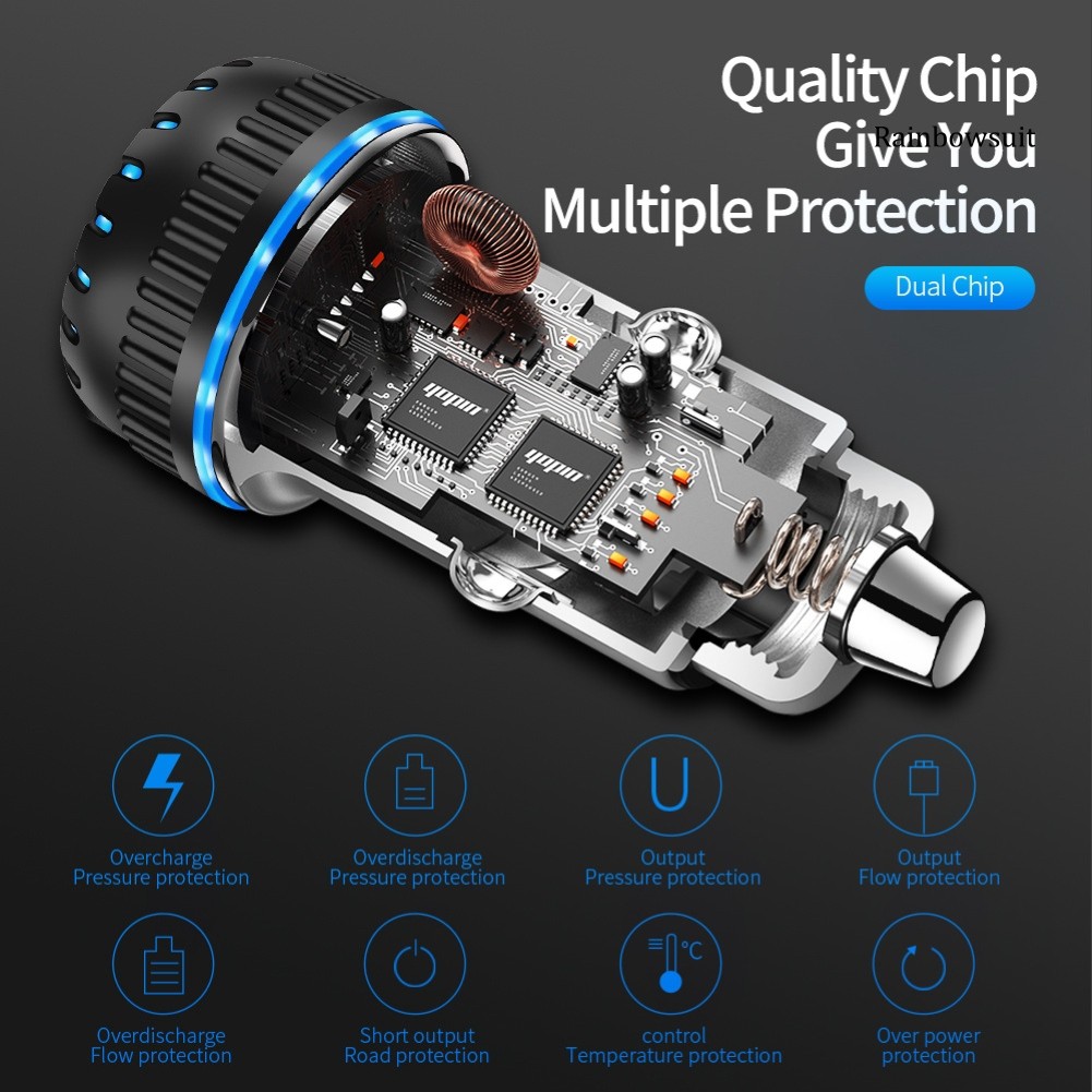 Cốc Sạc Nhanh Qc 3.0 Mini Tiện Dụng Cho Xe Ô Tô