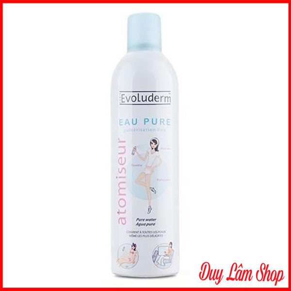 Xịt khoáng Evoluderm 400ml - Atomiseur Eau Pure Spray Mist