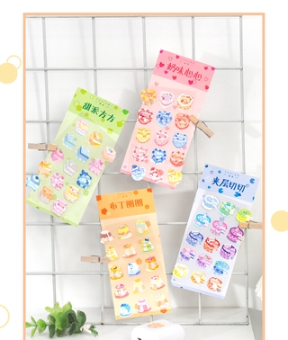 Miếng dán họa tiết bánh kem hoạt hình dễ thương trang trí nhật ký