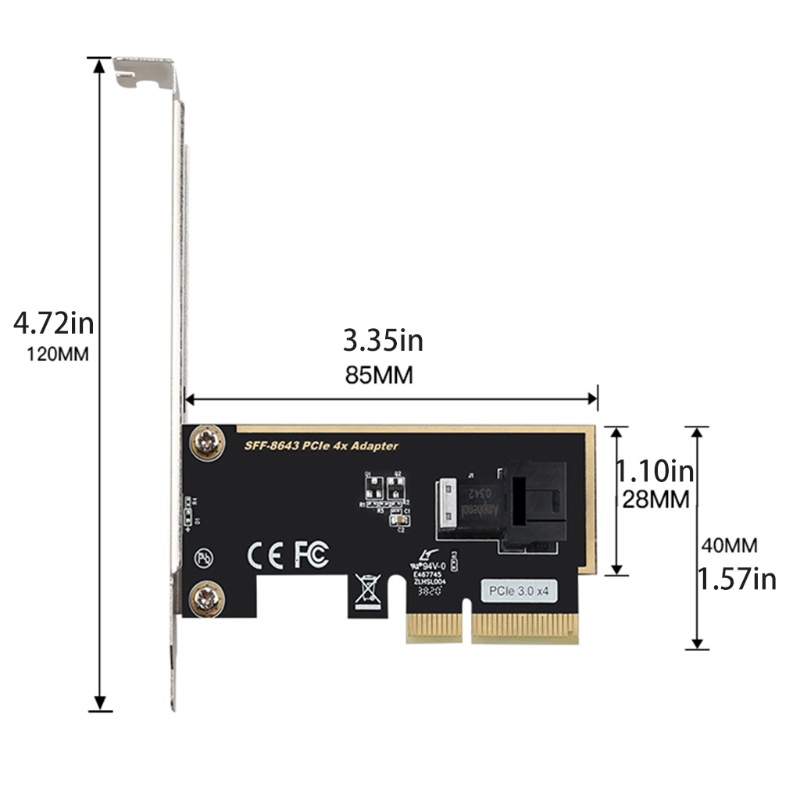 Thẻ Chuyển Đổi Mở Rộng SFF-8643 3 0X8X4 Sang 2 SSD Chuyên Dụng