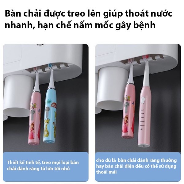 Giá đựng đồ Oenen cho bàn chải đánh răng/khăn giấy/mỹ phẩm sức chứa lớn có chức năng nhả kem đánh răng tự động