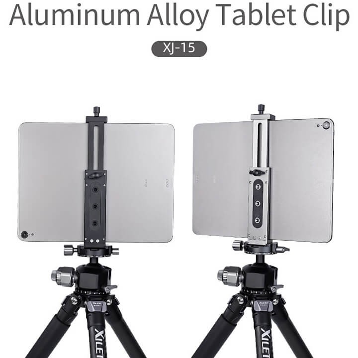 Kẹp iPad và máy tính bảng lên Tripod nhôm CNC Xiletu XJ-15