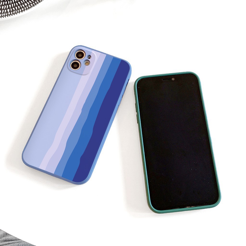 Ốp Lưng Iphone CẦU VỒNG Viền Cạnh Vuông Bảo Vệ Camera 6/6plus/7/7plus/8/8plus/x/xs/11/12/pro/max/plus/promax