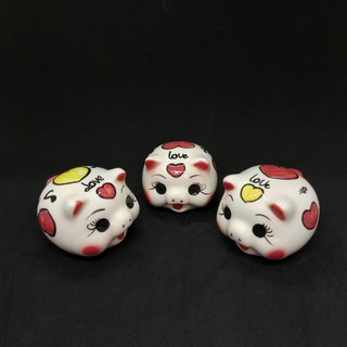 HEO ĐẤT Tiết Kiệm Gốm Men Sứ Bát Tràng cao cấp - Size MINI Màu TRẮNG SỮA, Heo Đất Phong thủy Thu Hút Tài Lộc, May Mắn