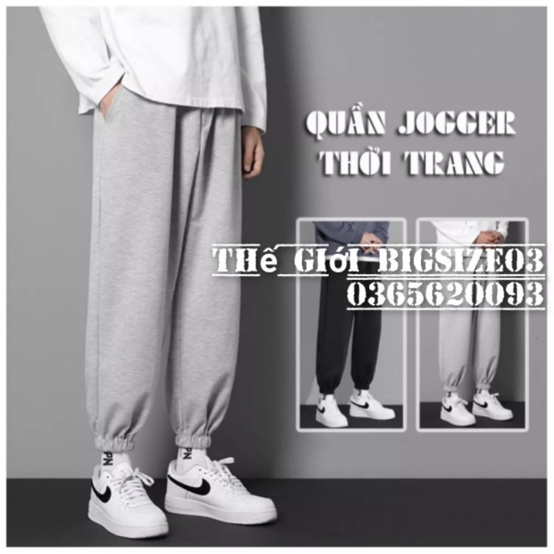 Quần jogger ống rộng cạp chun bo ống trơn màu dáng basic nam nữ 40kg - 100kg