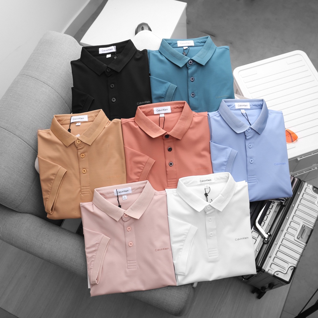Áo Polo Nam Chất Không Nhăn cổ dệt tổ ong mịn , Áo Thun Cổ Bẻ Xuất Xịn Chất Rayon, Bigsize 100kg - ivanbigisize