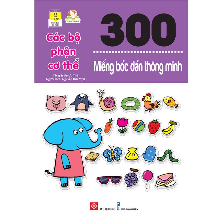 SÁCH - 300 miếng bóc dán thông minh - Các bộ phận cơ thể