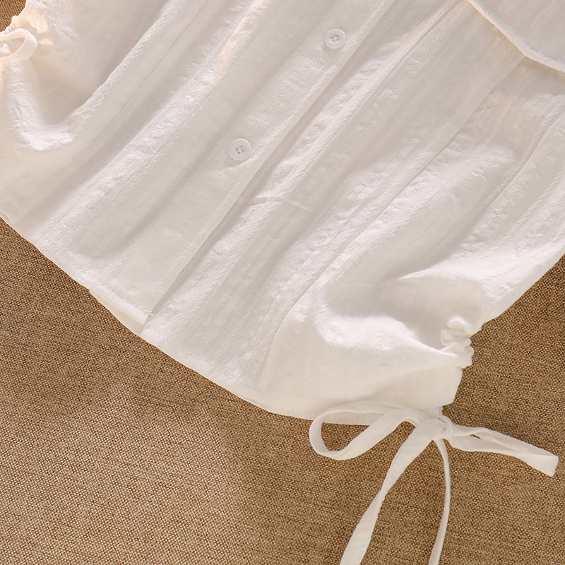 NUZIRO  Áo sơ mi trắng  tay ngắn thời trang cho nữ