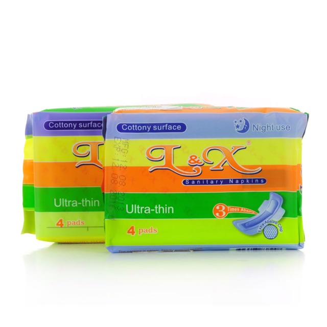 BĂNG VỆ SINH L&amp;X BAN ĐÊM GÓI 4 MIẾNG