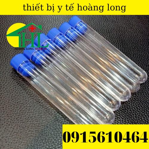 Túi 100 ống nghiệm nhựa PS trong suốt có nắp (các size)