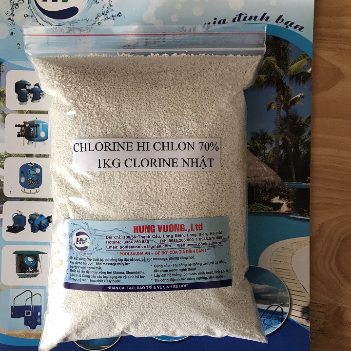 1kg Clorine khử trùng, khử khuẩn  - Hóa chất khử trùng thay thế Cloramin B - 1kg Chlorine Hi Chlon 70