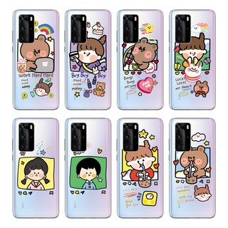 Ốp Điện Thoại Silicon Tpu Mềm Trong Suốt Họa Tiết Gấu Nâu Graffiti Cho Oppo Realme Gt V15 V11 V3 V5 5g / A53 A32 A53S 2020