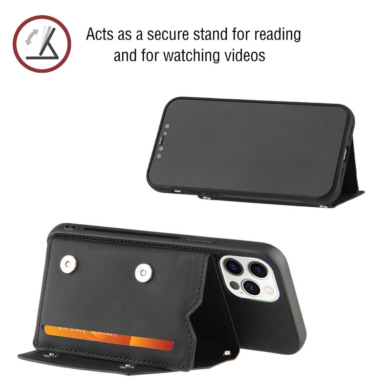 Ốp Điện Thoại Da Có Khe Để Thẻ Cho iPhone 13 12 11 Mini Pro Max