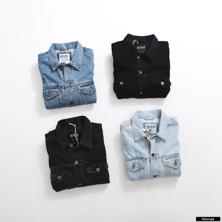 Áo khoác jean nam DF color basic chất vải demin dày dặn form slimfit trẻ trung thoải mái KSTORE