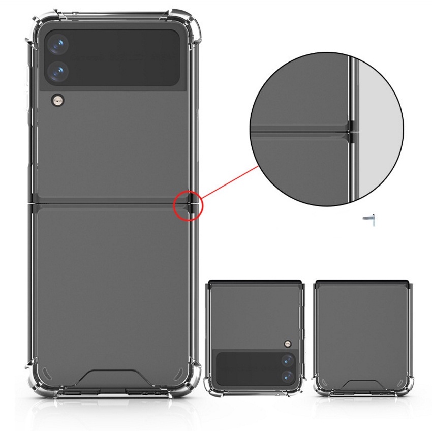 Ốp điện thoại silicone mềm trong suốt sang trọng chống sốc thời trang cho Samsung Galaxy Z Flip 3 Flip3 5g