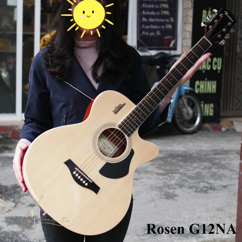 Đàn guitar acousitc Rosen G11 G12 G13 G15 chính hãng  Tặng full 12 phụ kiện   guitar rosen g11 nâng cấp của rosen r135