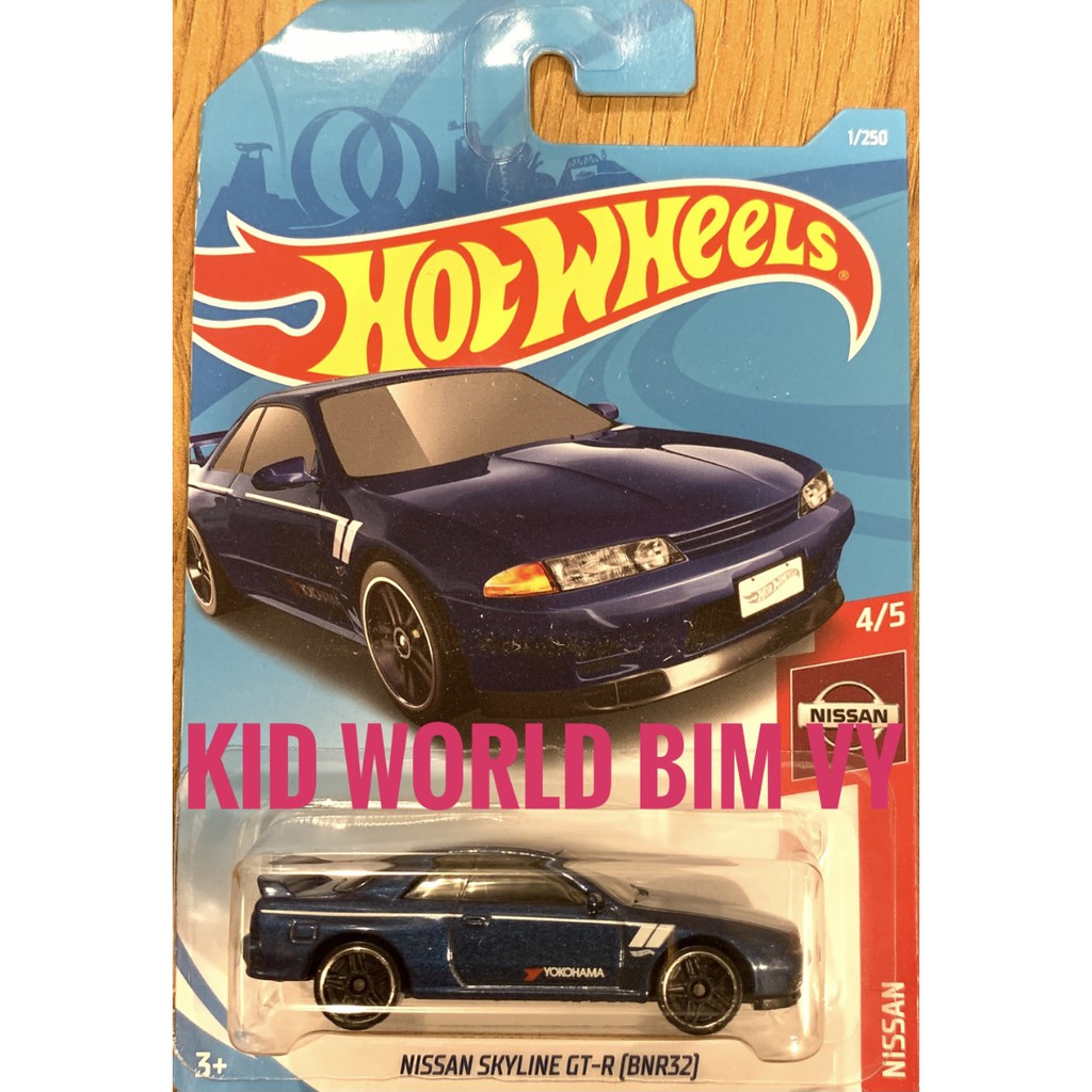 Xe mô hình Hot Wheels basic Nissan Skyline GT-R (BNR32) FYB74.