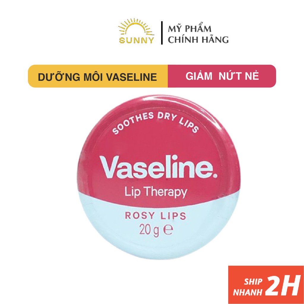 Son dưỡng môi Vaseline 20g dạng hũ thiếc hồng Rose lips