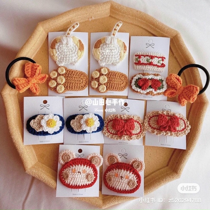 Kẹp tóc len handmade