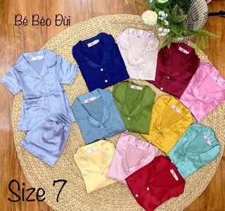 ( Trẻ Em ) Đồ Bộ Pijama Lụa viền Bèo Em Bé Đùi