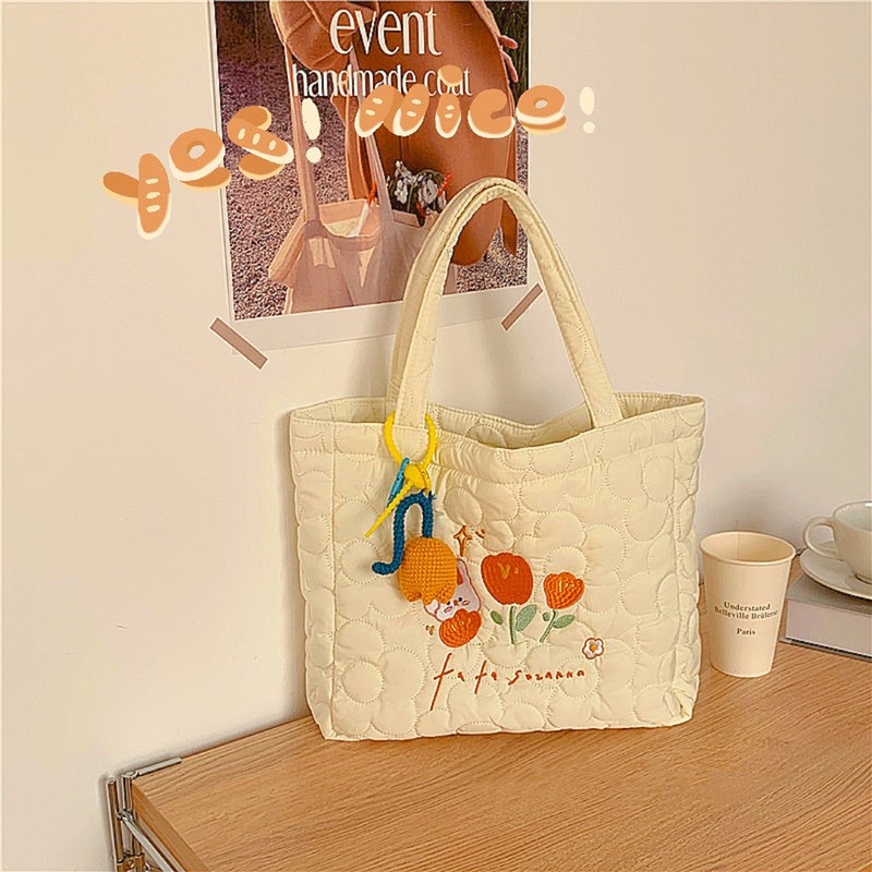Túi Xách Cỡ Lớn Thêu Họa Tiết Xinh Xắn