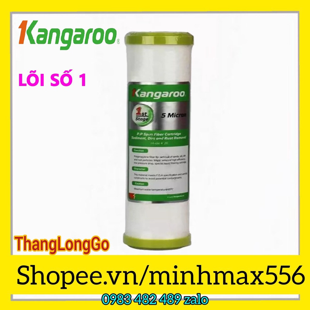 COMBO 7 LÕI LỌC KANGAROO CHÍNH HÃNG | GỒM 4 LÕI 1 - 02 LÕI 2 - 01 LÕI 3