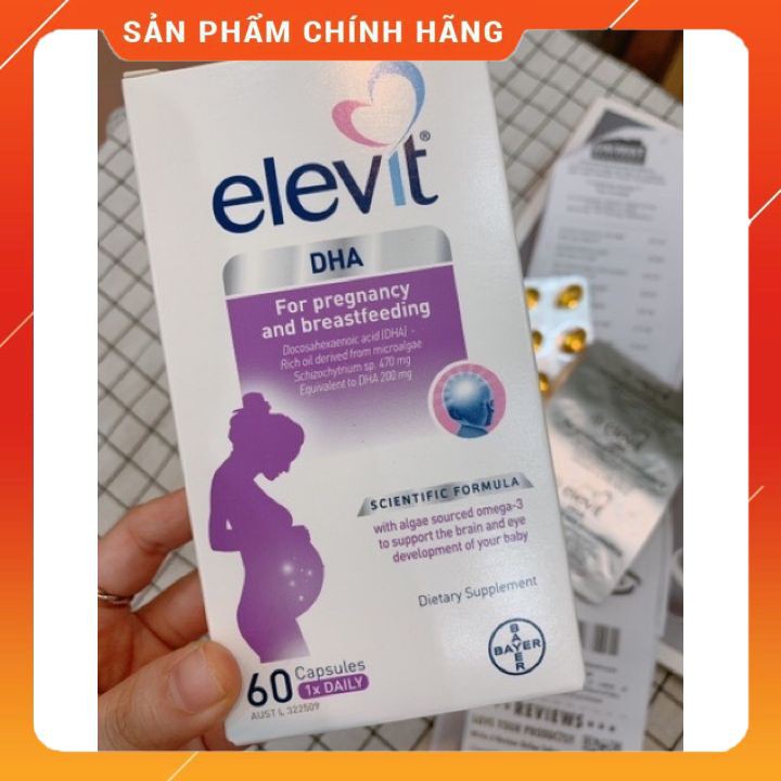 Elevit bầu Úc [Hàng chính hãng] [An toàn] DHA elevit cho mẹ bầu và cho con bú 60 viên của Úc