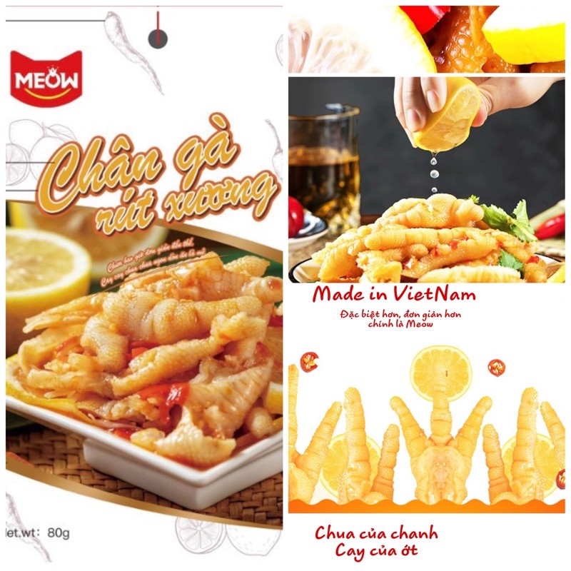 [Mã 267FMCGSALE giảm 8% đơn 500K] [New] Chân gà rút xương chua cay MEOW ngon cực đỉnh mẹ bầu yêu thích 80gam
