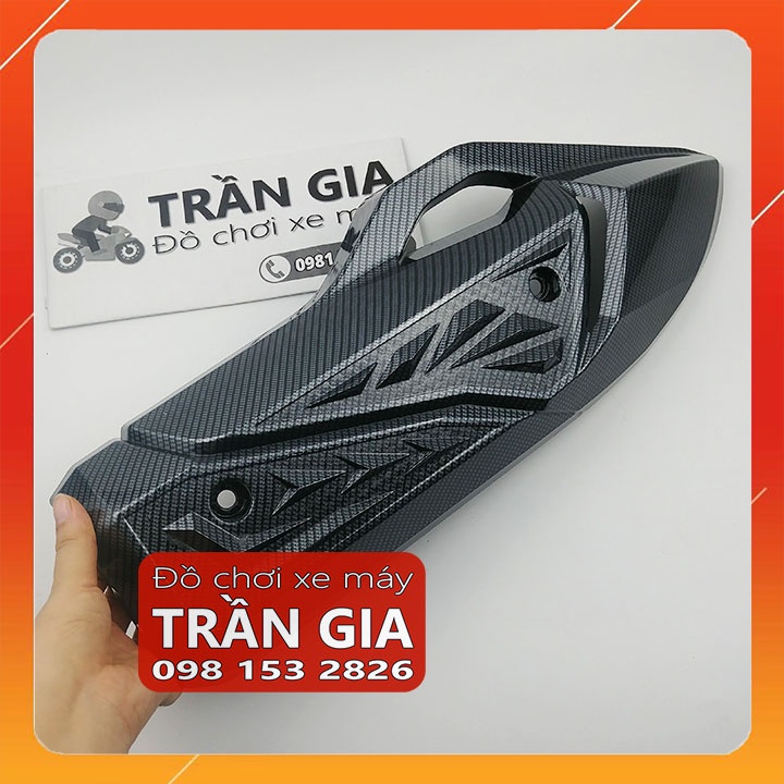 Ốp pô xe PCX 160 năm 2022 2023 pát chụp che bô PCX 160cc xi inox carbon cacbon - phụ kiện trang trí xe Honda