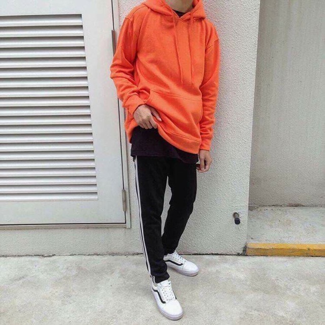 Áo Hoodie Basic Tay Dài Cam Tươi