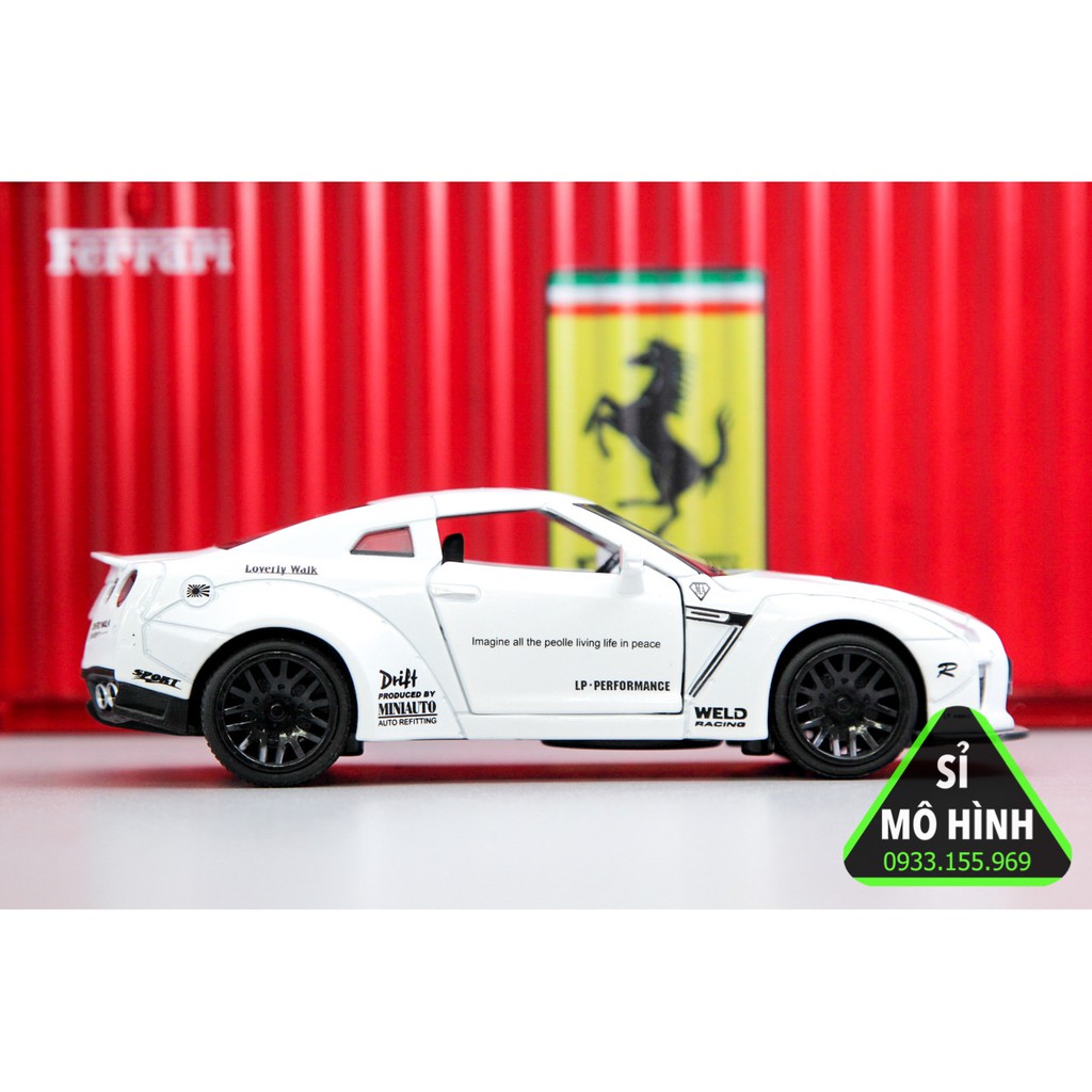 [ Sỉ Mô Hình ] Xe mô hình siêu xe Nissan GTR Liberty Walk 1:32 Trắng