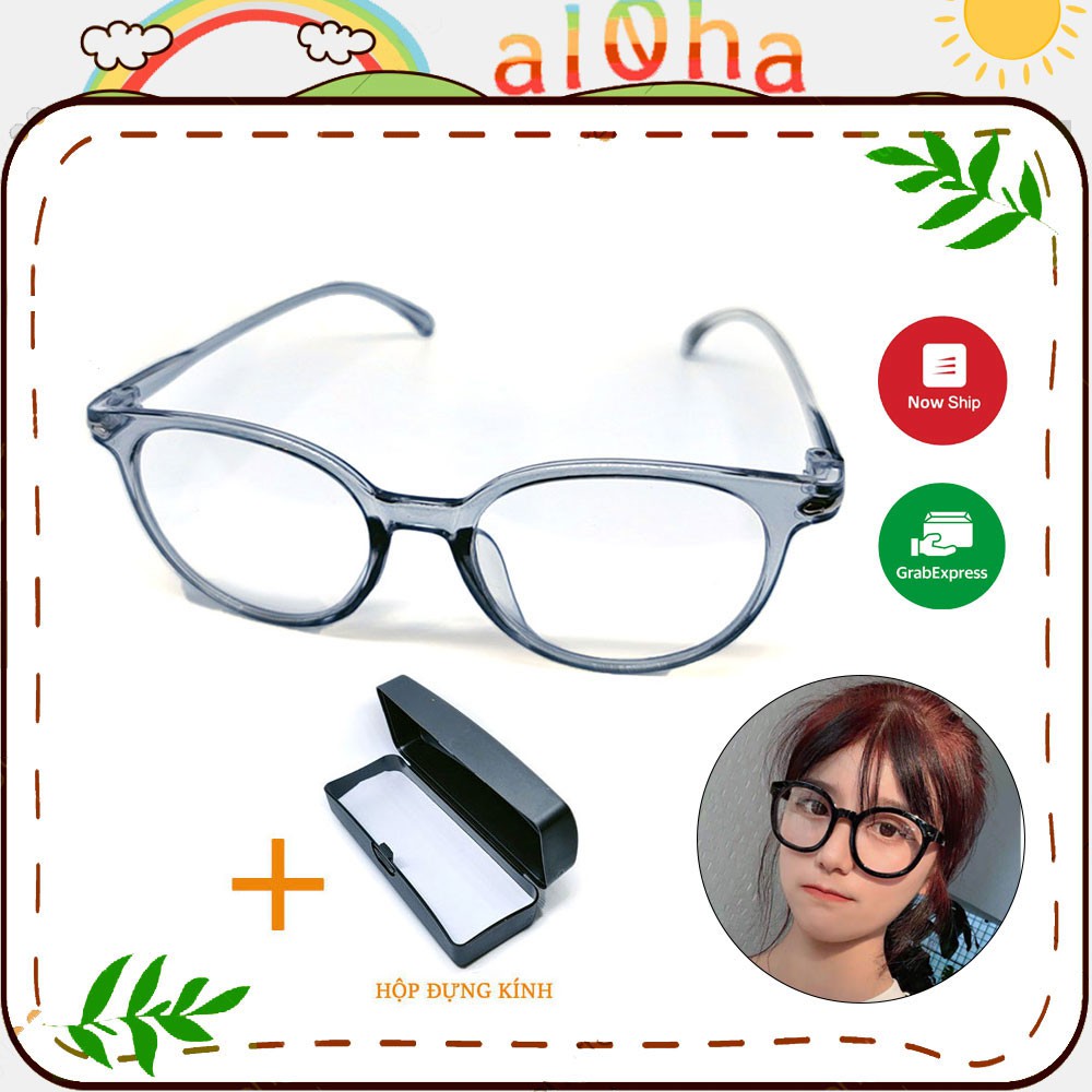 Mắt kính thời trang chống tia bức xạ UV, chống bụi gọng nhựa tròn K012 unisex nam nữ style giả cận, phong cách tri thức