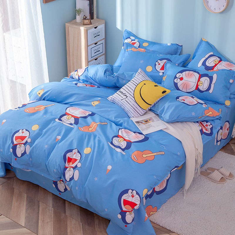Bộ Chăn Ga Và Vỏ Gối 4 Trong 1 Chất Liệu Cotton 2 Trong 1