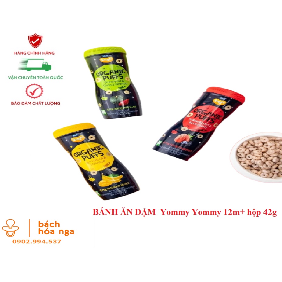 Bánh Gạo Ăn Dặm Yommy Yommy Organic Hàn Quốc Vị Trái Cây Hộp 42g Cho Bé 8m+