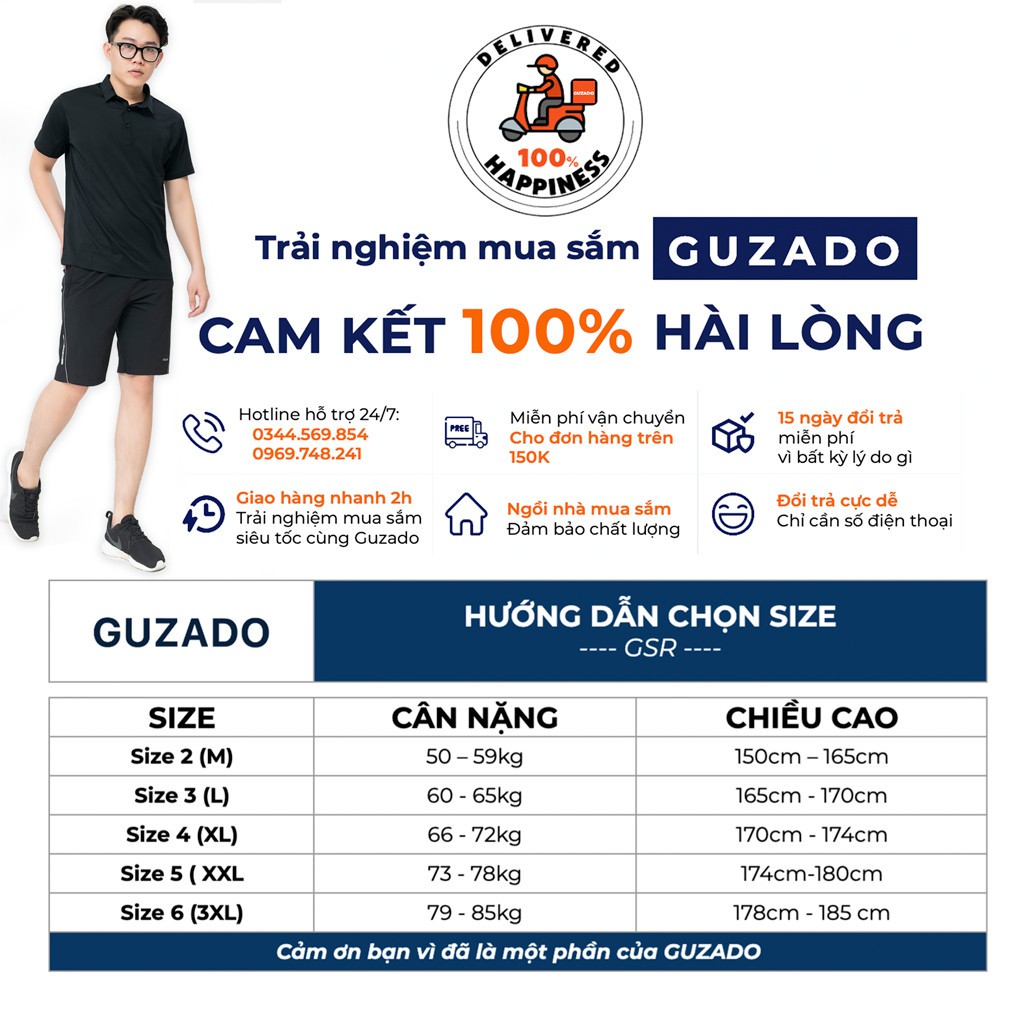 Áo Thun Polo Nam Cổ Bẻ Guzado GPL03 Chất Liệu Mát Mẻ, Mềm, Mịn,Phong Cách Trẻ Trung, Hàng Cao Cấp Chuẩn Form GPL03