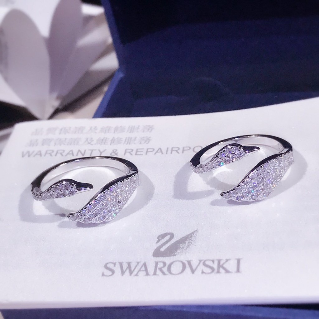 Nhẫn Mạ Bạc 925 Hình Thiên Nga Đính Pha Lê Swarovski Sang Trọng
