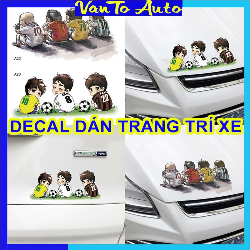 ⚡Video Thật⚡ Tem Decal Đội Bóng Trang Trí Ô Tô