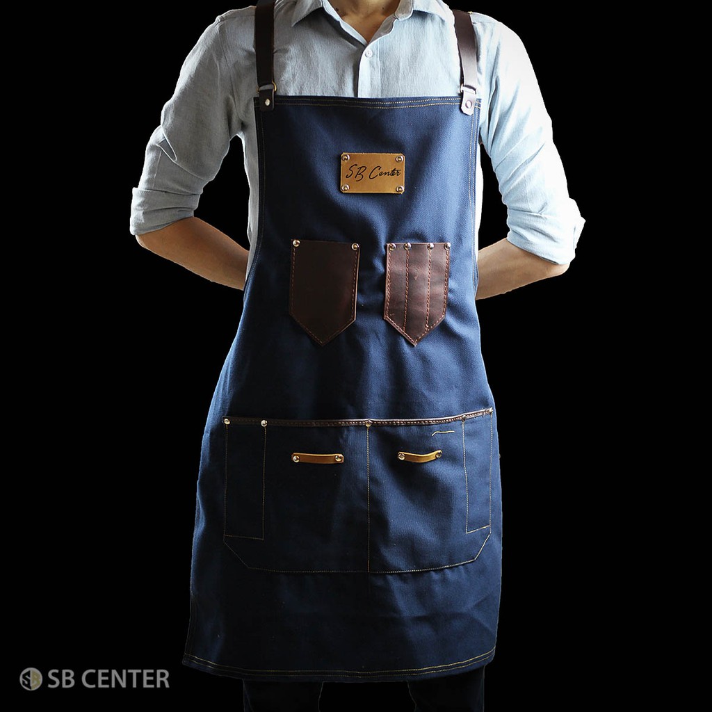 Tạp Dề Pha Chế Cho Barista, Bartender - Màu Xanh Navy