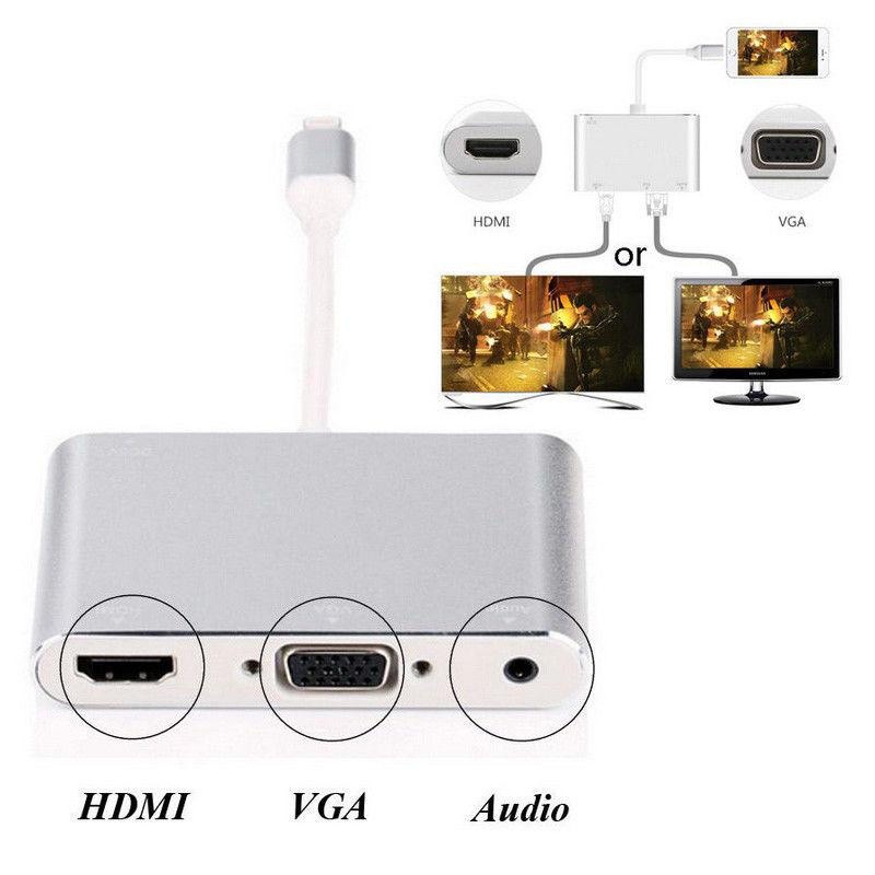 Cáp Lightning to HDMI + VGA cho iPhone , iPad